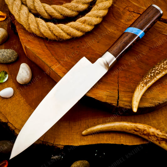 Handmade 440C Stainless Steel Chef knife, perfect kitchen knife, Real Turquoise Gemstone